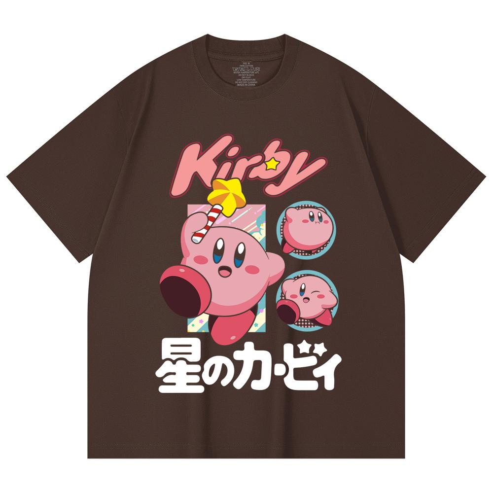 230 Gsm 100% Cotton Pokemon V7 Kirby Print Unisex Heavy Cotton T Shirt