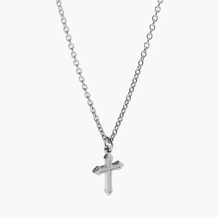 Collier avec pendentif chaîne Ligne Croisée (C2503-AN885_SV)