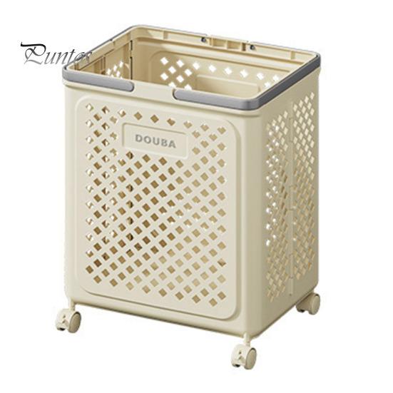 Składany kosz na pranie z kółkami Duża pojemność Pusty oddychający kosz na pranie na kółkach Kosz na brudne ubrania