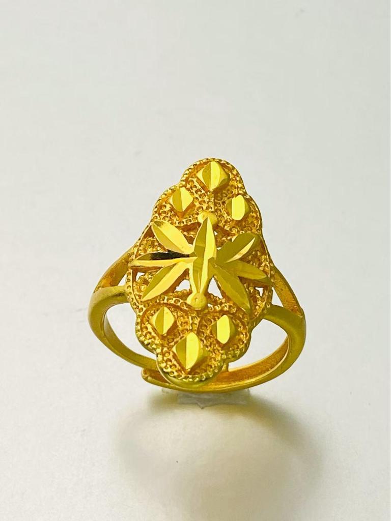 24K Gold Plated Adjustable Brass Ring - Personalized High-End Design