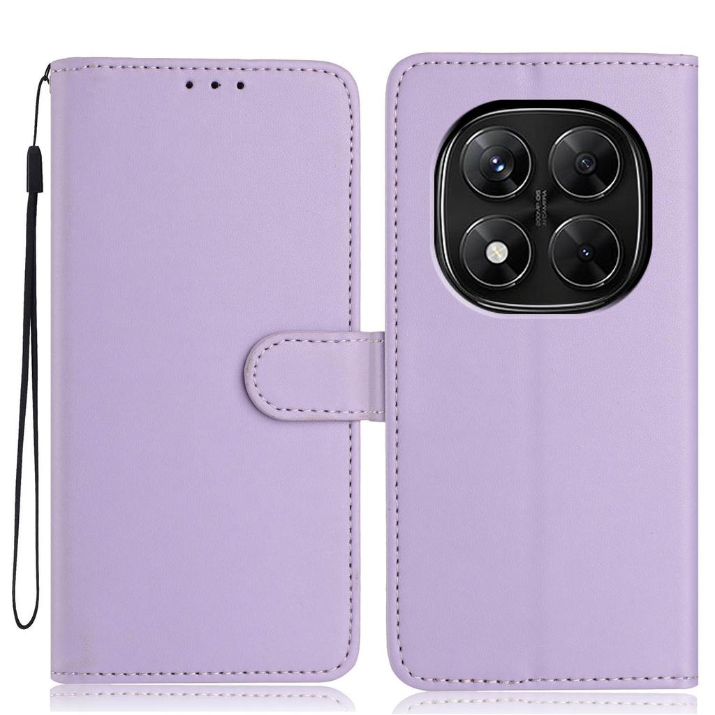 For Xiaomi Redmi Note 14 Pro 5G/14 Pro+ 5G Wallet Case with Strap/Multiple Card Slots Solid Color Leather Stand Phone Cover