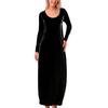 Women's Fashion Casual Flared Elegant Velvet Dress With Round Neck, Pockets, Long Sleeves, Solid Color