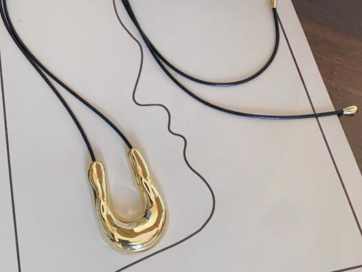 

1 шт U-образное металлическое ожерелье для женщин с длинной веревкой, аксессуары для свитера