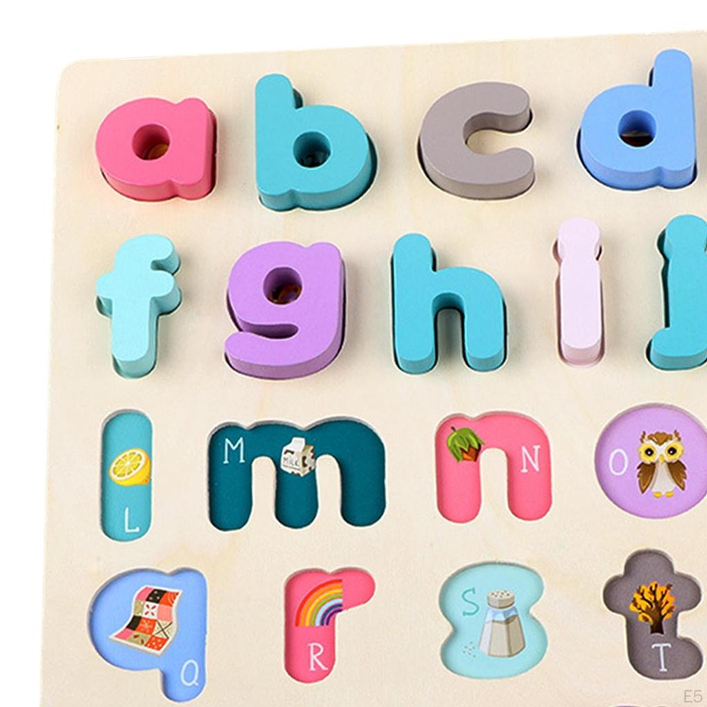 Montessori Blocks Puzzle Wooden Chunky Puzzles Board Preschool Learning for Girls and Boys