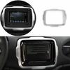ABS Silver Console Navigation Panel Frame Inner Trim For Jeep Renegade 2018-