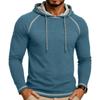 Men's Long Sleeve Hoodie Pullover Lightweight Athletic Sweatshirt with Drawstring Hood and Raglan Sleeves for Outdoor Sports and Casual Wear