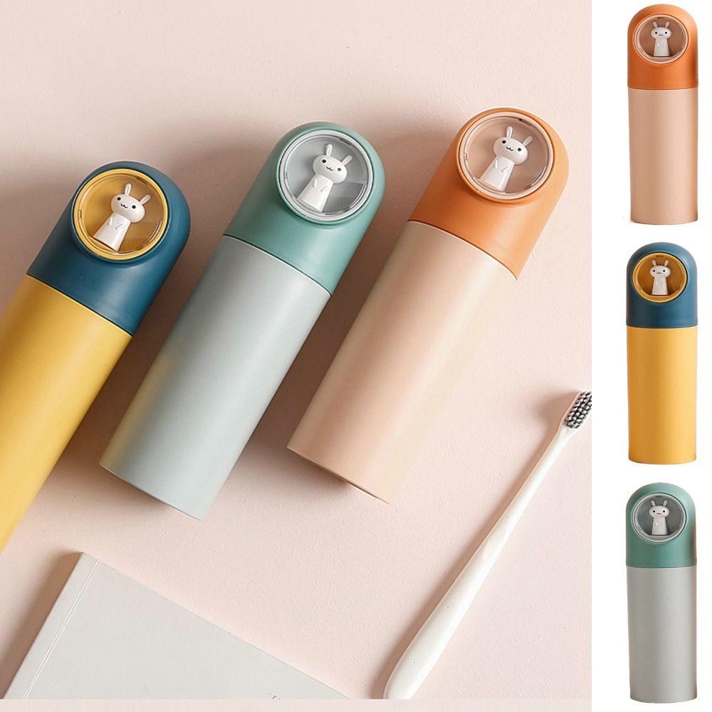 

Plastic Toothbrush Case Cartoon Rabbit Toothbrushes Storage Box Cute Toothpaste Container School