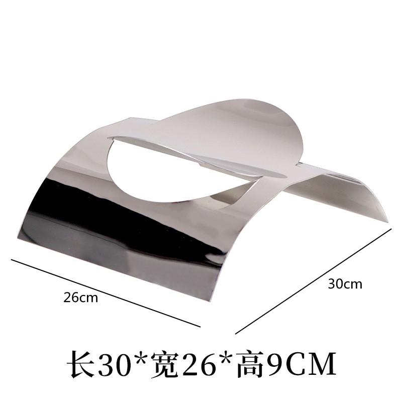 Mirror Stainless Steel Fruit Tray, Geometric Rolled Edge Irregular Tableware, Dining Table Storage Tray, Decorative Ornaments