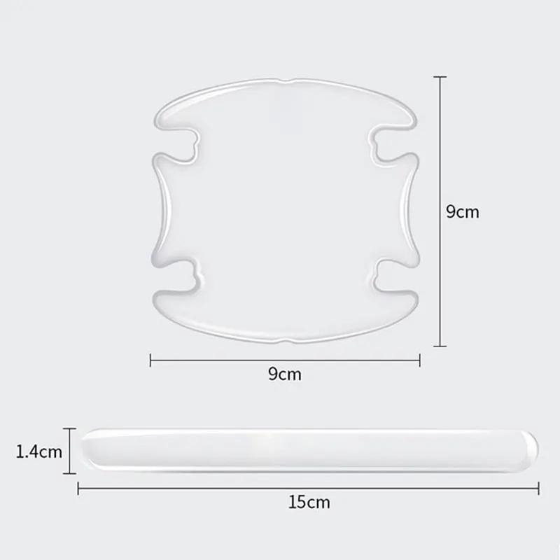 4/8pcs Transparent Car Sticker Protector Cars Doors Scratch Door Handle Sticker Rearview Mirror Protection Strip Auto Accessory