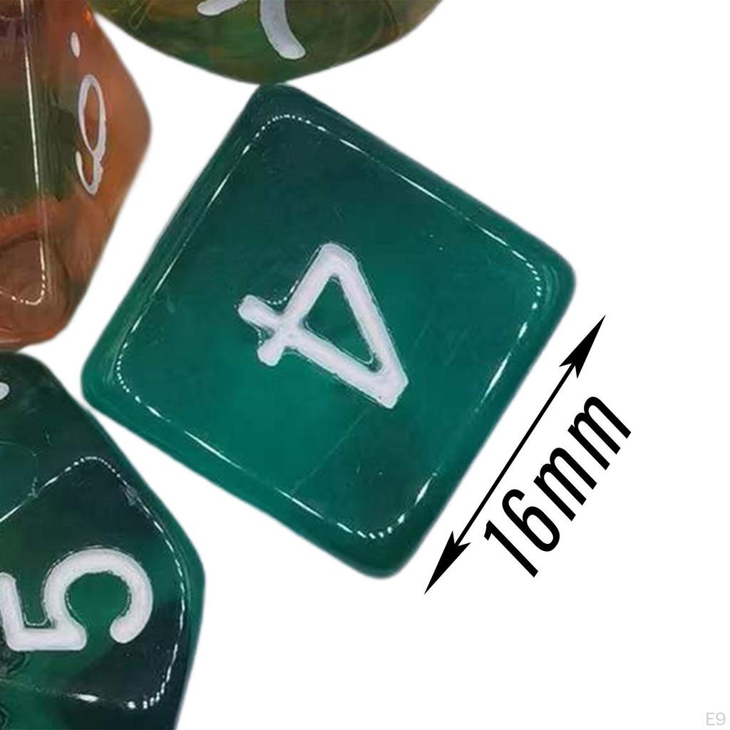 7 Stück Polyedrische Würfel Langlebig D8 D4 D10 D12 D20 D6 Graviert Tragbar Mehrzweck für Tabletop-Spiel