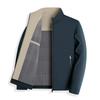 Mens Stand Collar Lightweight Jacket Casual Wear Slim Fit With Zippered Pockets Black Navy