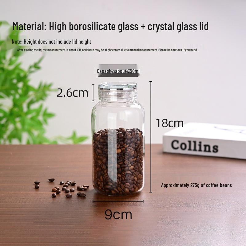 High-Capacity Borosilicate Glass Jar - Moisture-Proof, Transparent Storage for Dried Tangerine Peel, Food, and Tea
