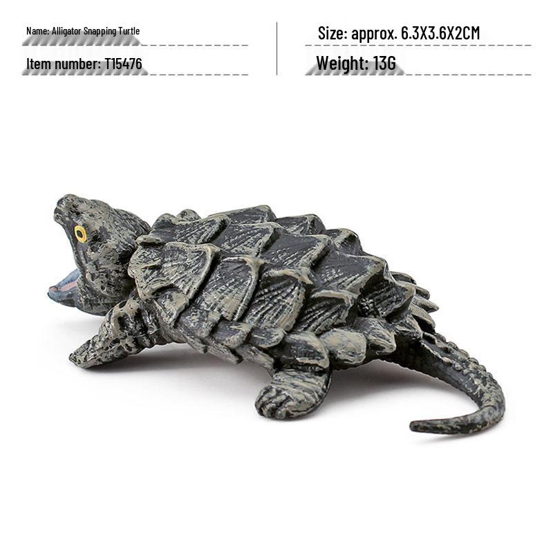 Cross-Border Amphibian Reptile Figurine - Alligator Snapping Turtle, Red-Eared Slider, Musk Turtle, Chinese Softshell Figurine Toy