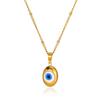 Teufelsauge Anhänger Halskette für Damen Herren Charm Blaue Augen Halsketten Perlenkette Goldfarbe Edelstahl Choker Schmuck BFF Geschenk