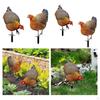 Animal Statue Stakes Realistic Chicken Sculpture Rooster Stake Garden for Lawn Yard