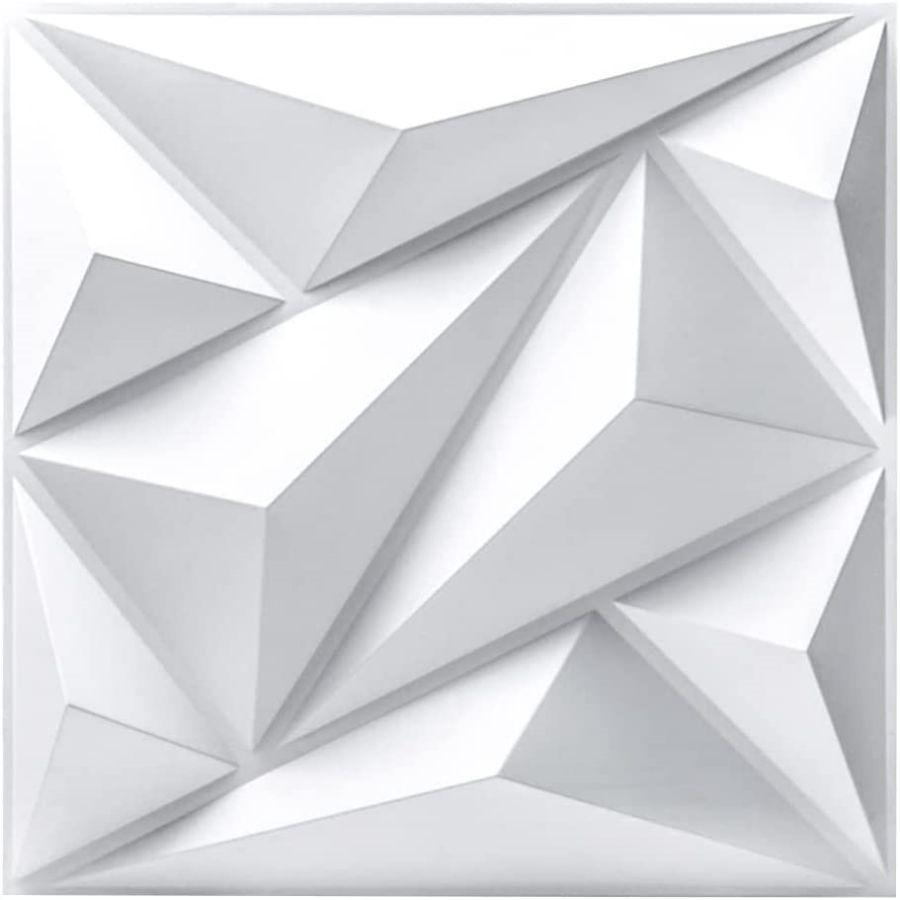 12pcs 3D Wall Panels for Indoor Wall decoration,PVC Pattern for Living Room Hall Bedroom Hotel Office,black,30.48 Cm X 30.48 Cm