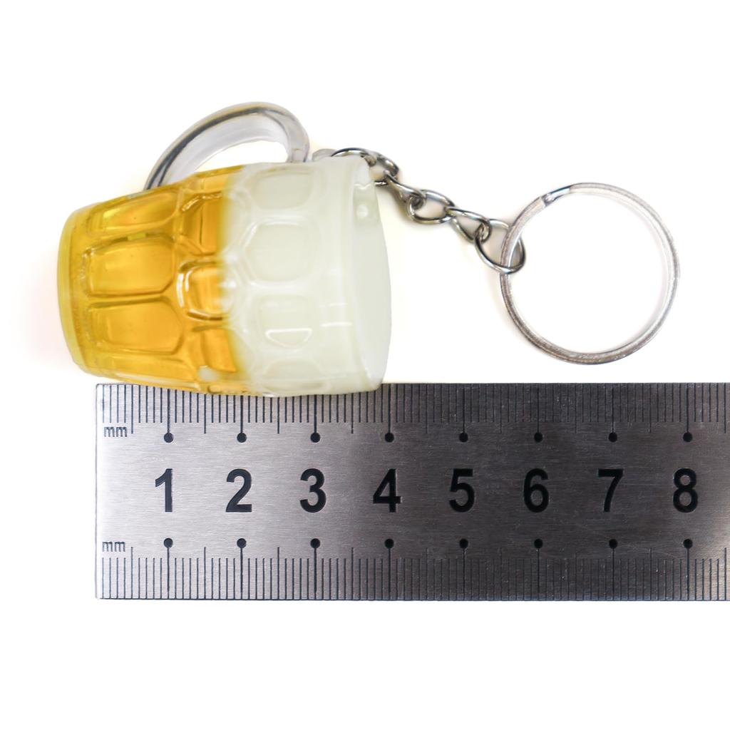 Sparkling Punpun Maru Food Sample Keychain Key Bag Interior Goods Fake Food [Beer] KR-028