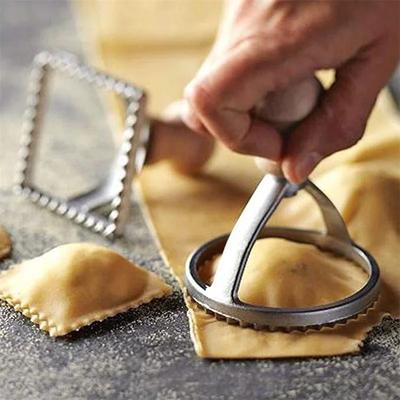 Forme pentru prăjituri Cutter pentru ravioli Unelte pentru copt și patiserie Formă pentru presă pentru prăjituri cu mâner de lemn Instrument pentru copt de bucătărie Ustensile de copt Formă pentru prăjituri