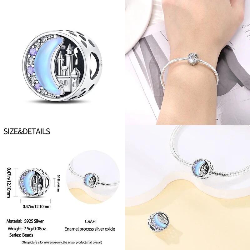 2024 Original New In Fairy Tale Town Series Round Heart Shaped Beads FitNew Bracelet 925 Silver Women Bead DIY Jewelry Gift