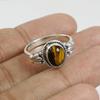 Oval Tiger Eye Ring, 925 Sterling Silver Anniversary Ring, Honey Bee Ring, Brown Gemstone Ring