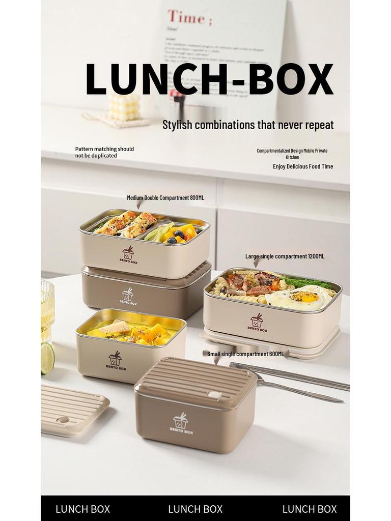 Large Capacity Microwaveable Stainless Steel Bento Lunch Box with Free Shipping