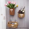 Wall-Mounted Rattan-Style Storage Rack for Kitchen & Bathroom