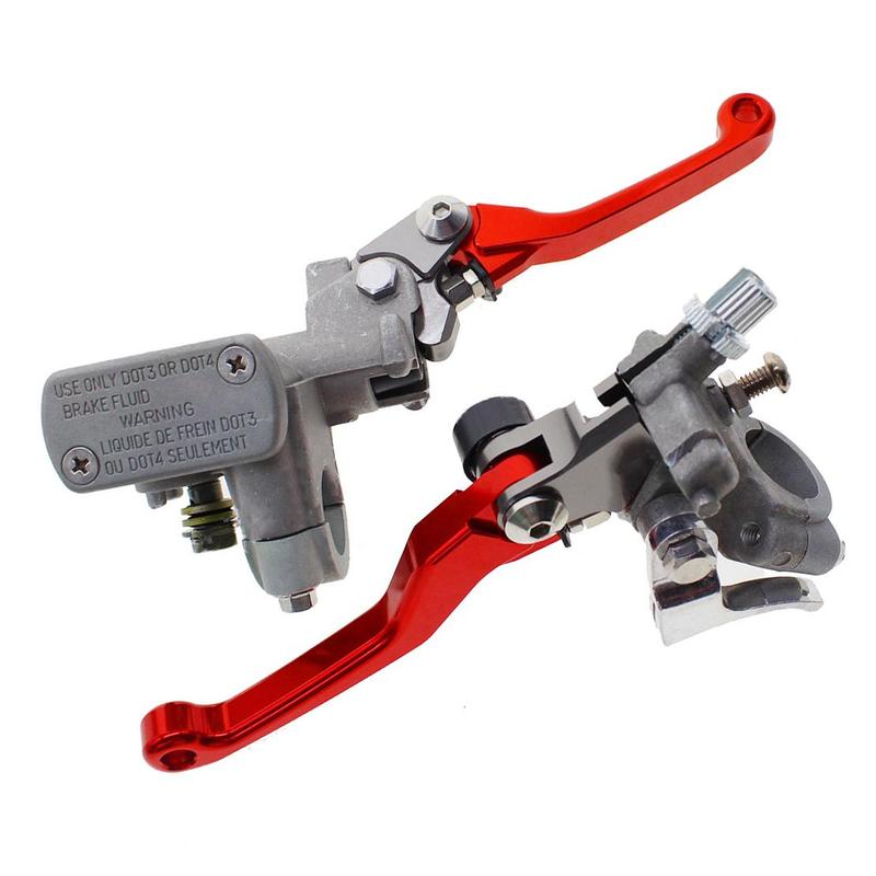 Pair Red Brake Clutch Lever Hydraulic Master Cylinder Pump Fit for Honda CR125R CR250R CR500R