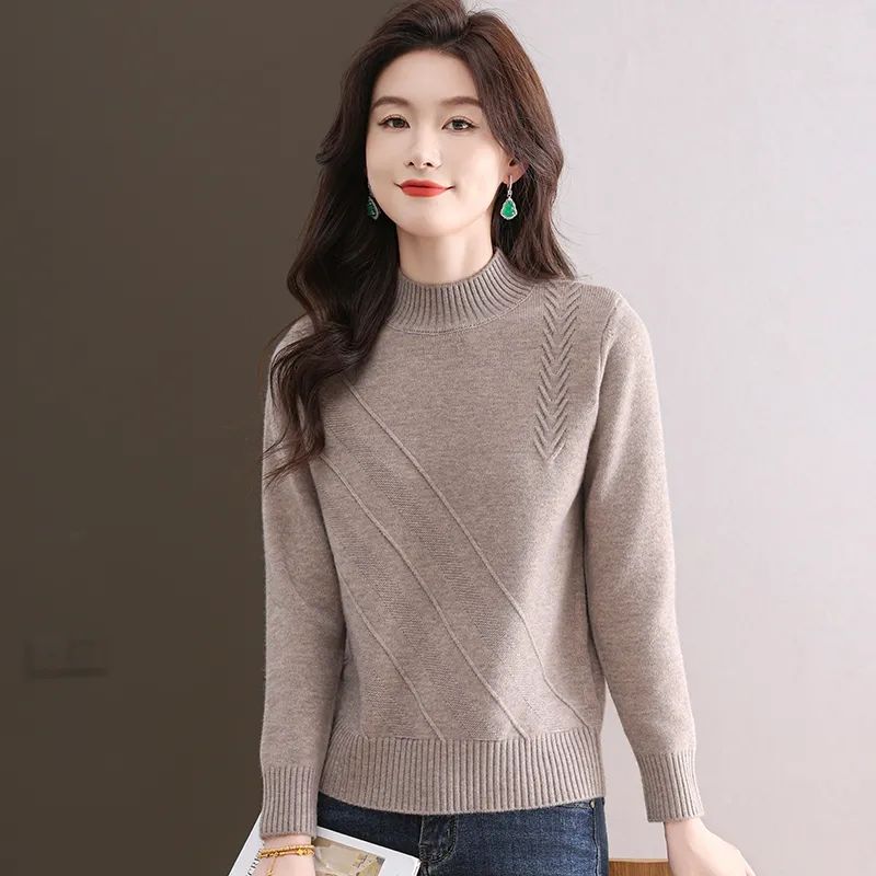 Damen Herbst & Winter Kurzarm Rollkragenpullover Locker geschnitten Strick Basisschicht Oberteil