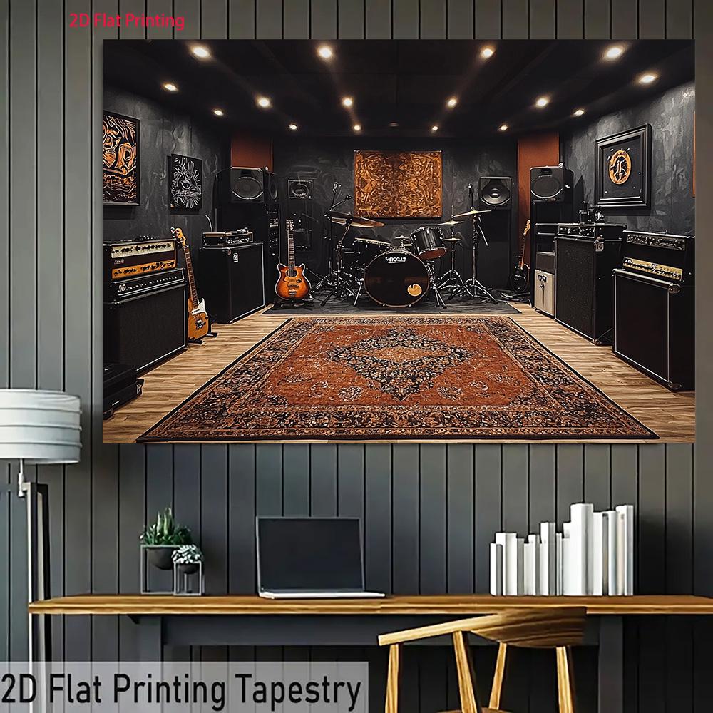2D plane, 1 piece - A cozy corner of a music studio for the music festival theme