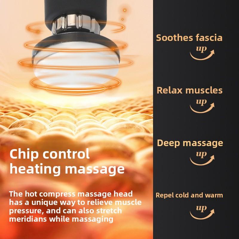 Mini 4 Head Fascia Gun Wireless Muscle Massager with LCD Screen for Yoga Fitness and Muscle Relaxation