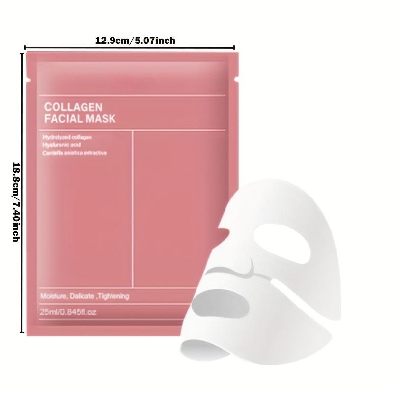 1/3/5pcs Collagen Face Mask, Deeply Moisturizes The Skin, Makes The Face More Moist, Soft, Bright, Rich In Collagen, Firm Skin