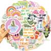 50 Inspirational Danish Pink Green Stickers Personalized Decorative Guitar Notebook Suitcase DIY Waterproof Stickers