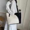 Black White Color Block Tote Bag Large Capacity Shoulder Bag For Women Casual Work Office Travel Shopping Handbag