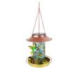 Solar Bird Feeder Decorative Wrought Iron Lantern Bird Feeder with LED Light for Courtyard Garden Tree