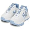 New MLB New York Yankees Anti Slip Wear Resistant Low Top Chunky Sneakers Unisex White Blue 3ASHD045N-50BLS