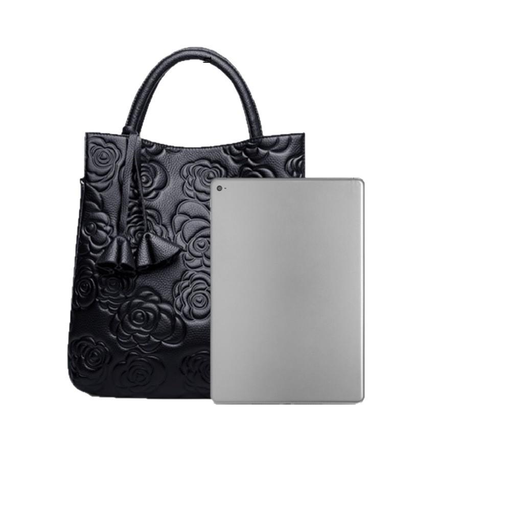 Damenmode Kamelienblüte Handtasche Große Kapazität Retro Business Umhängetasche