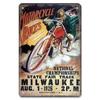 Vintage motokrosový plakát Kovové plechové cedule Motocykl Grand Prix Kovová plaketa Nástěnná dekorace pro garáž Moto Club Man Cave Bar