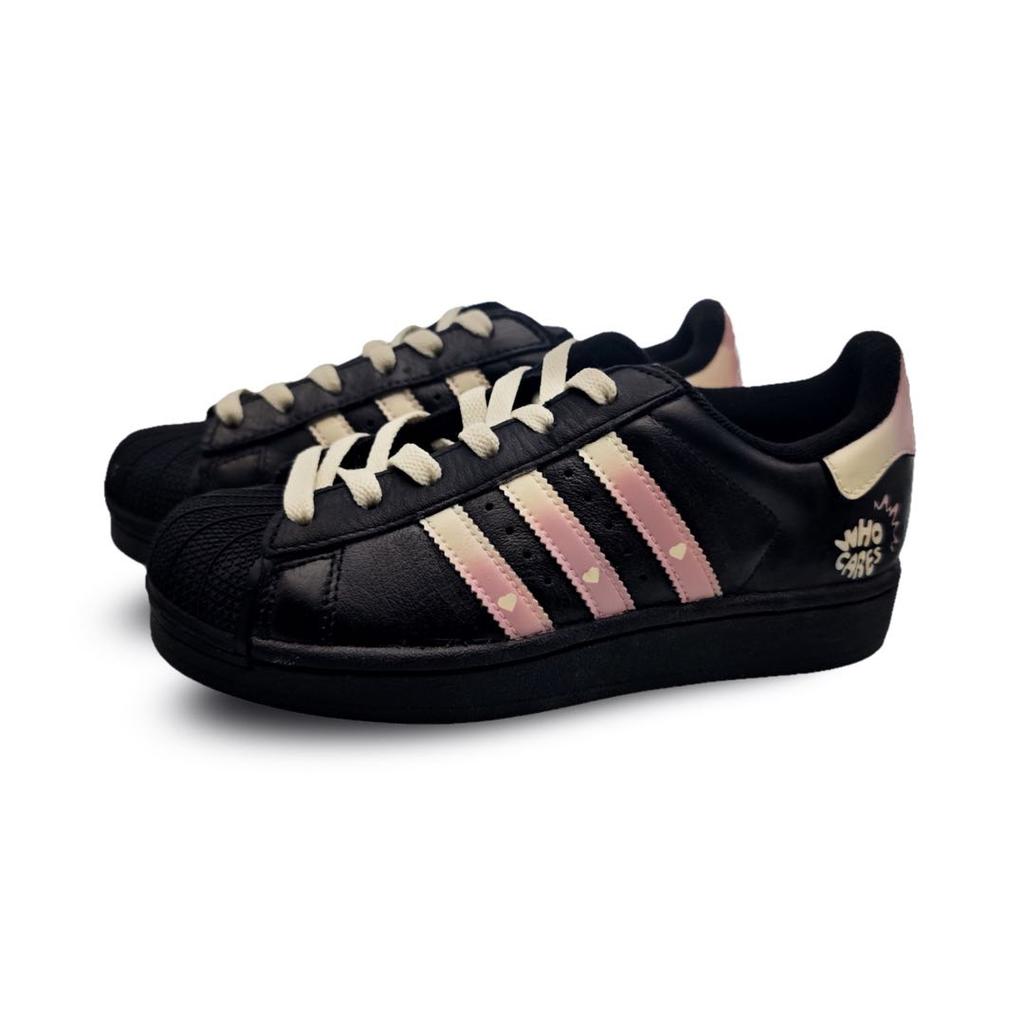 Adidas Originals Superstar 2 Coverage Abrasion Resistant Low top Skateboard Shoes Women's Yellow Pink JI0079(team1386-)