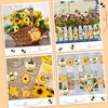 Karenhi 36 Pcs Bee Gnome Wooden Ornament Yellow Honeybee Gnome with Hat Hanging Decor Summer Tree Ornaments with String Bee Themed Party Favors for