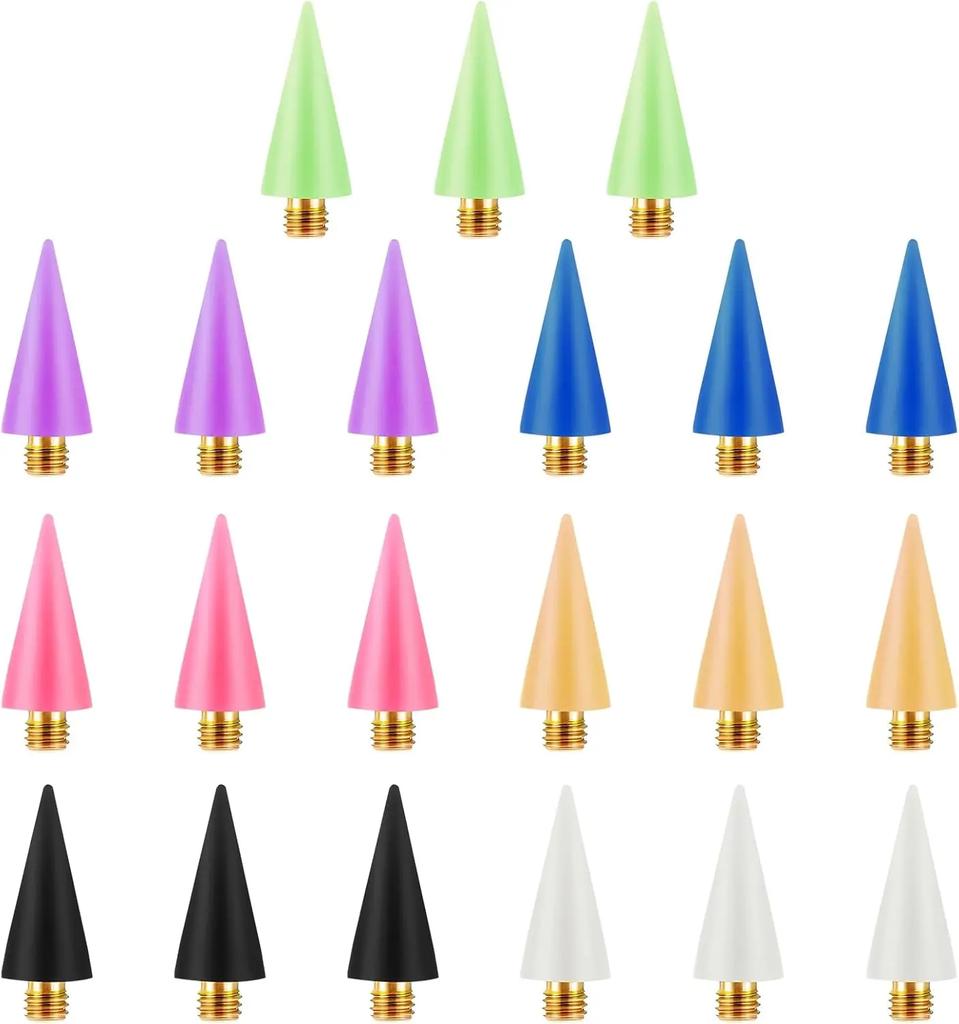 16/21 Stück Nagel Strass Aufheber Ersatz Wachskopfspitzen Strass Aufheber Werkzeug Wachsspitze für Nagel Punktierstift