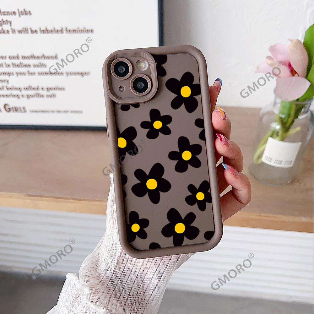 South East Asia Full Screen Black Flower Mobile Phone Case iPhone17 Girls High Value Apple 16pm Silicone Case