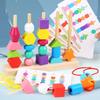 Learning Plugging Block Toy Shape & Color Sorting Game Wooden Beading Toy Stacking Puzzle Interactive Toddler Fun Gift
