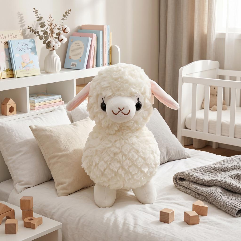 /ODM Gray Sheep Plush Toy Cute Standing Lamb Stuffed Animal