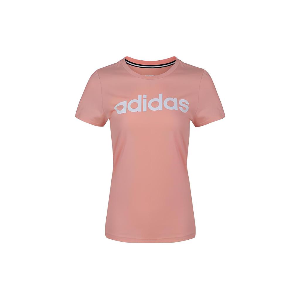 Adidas Neo Letter Print Round Neck Short Sleeve T-Shirt Women T-Shirts Orange-Red EI4715