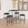 vidaXL 5 Pcs. Garden Bar Set with Cushions Poly Rattan Grey