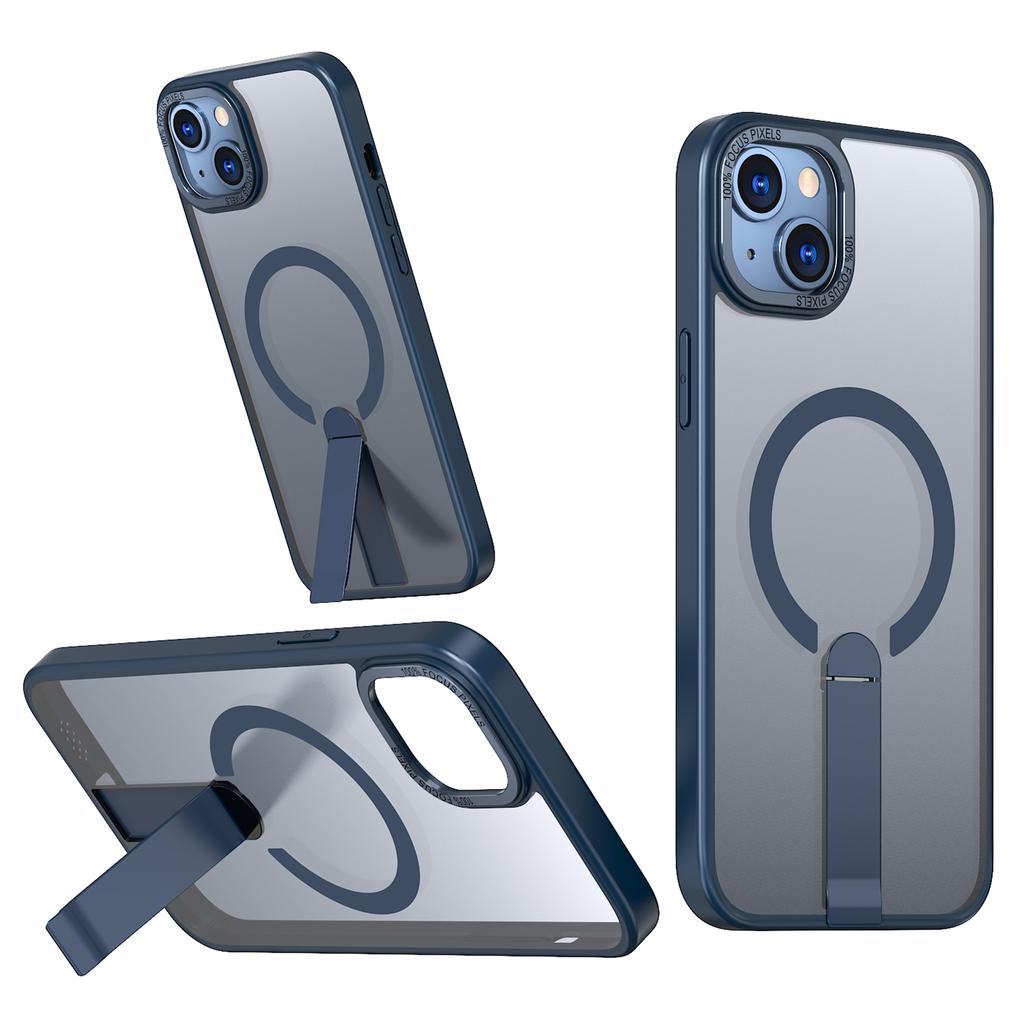 For iPhone 15 Plus Case Compatible with MagSafe Kickstand TPU + Acrylic Phone Cover