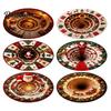 Unique Seasonal Gift Rugs Christmas Round Area Rug, 3D Visual Trap Floor Mat with Santa Elk Print, Soft Crystal Velvet Carpets Non-Slip Stain