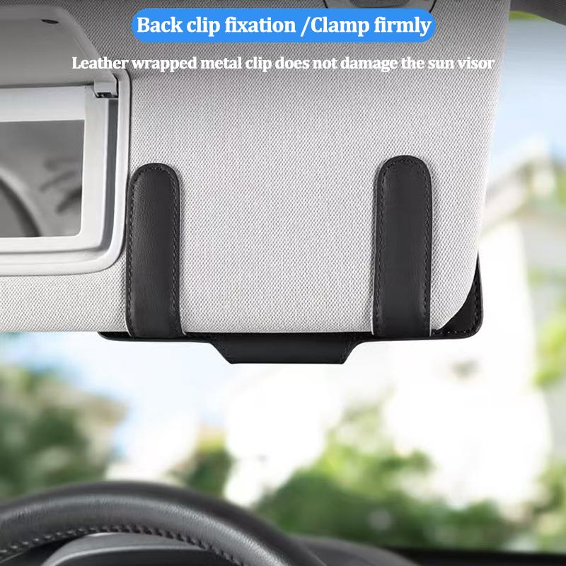 Car Glasses Case Sun Visor Leather Eyeglass Clip Auto Interior For Volvo Rdesign XC60 XC90 V40 EX30 S60 C30 V70 S90 XC40 V50 V60