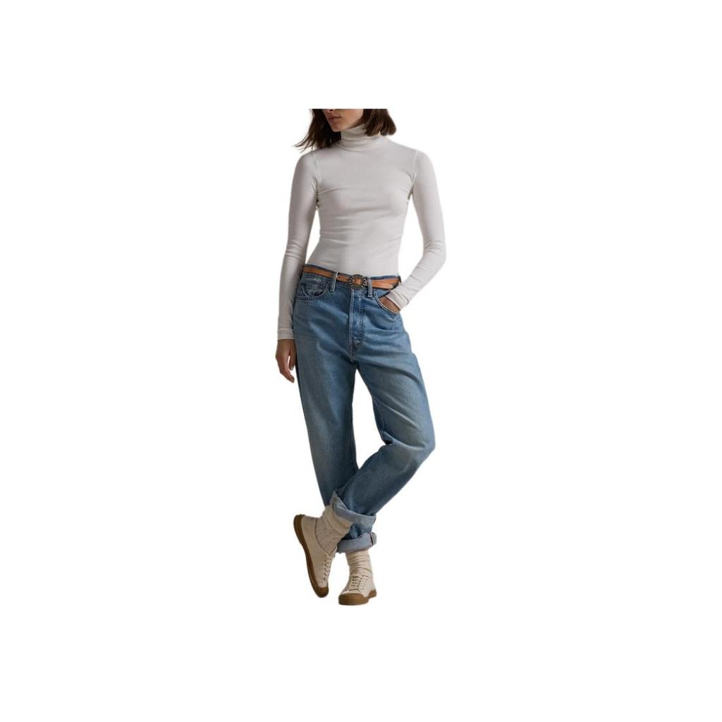 Polo Ralph Lauren Hem Small Pony Embroidered Solid Color Stretch Ribbed Folded High Neck Pullover Long Sleeve Sweater Slim Fit WMPOKNIN6820338-100