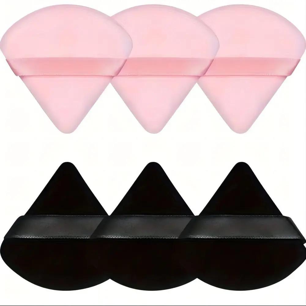 6 Pcs Powder Puff Face Makeup Sponge Soft Velour Triangle Powder Puffs For Loose Powder Body Powder Cosmetic Foundation Beauty